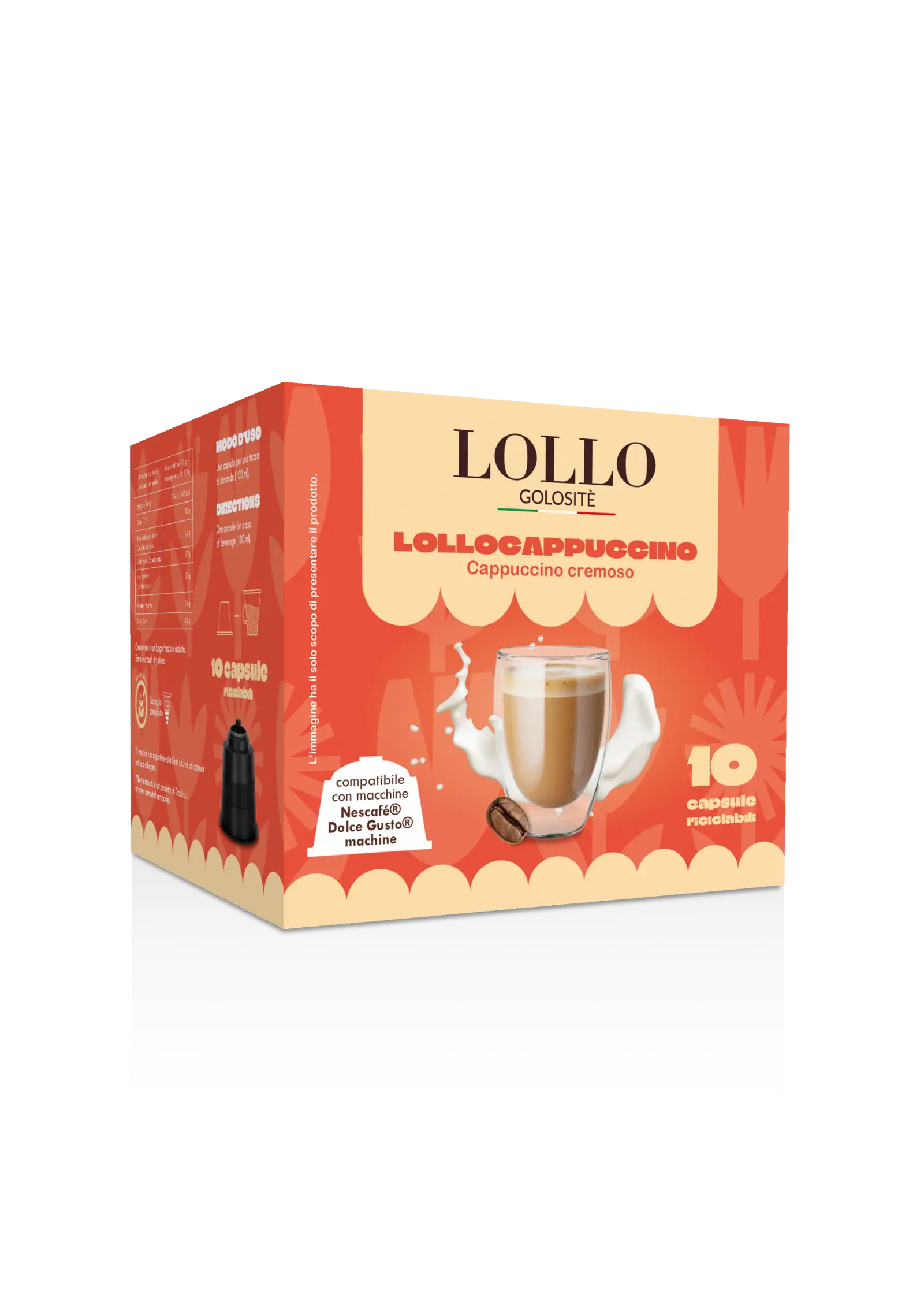 Box 10 Caps DolceGusto - Lollo Cappuccino Golosite