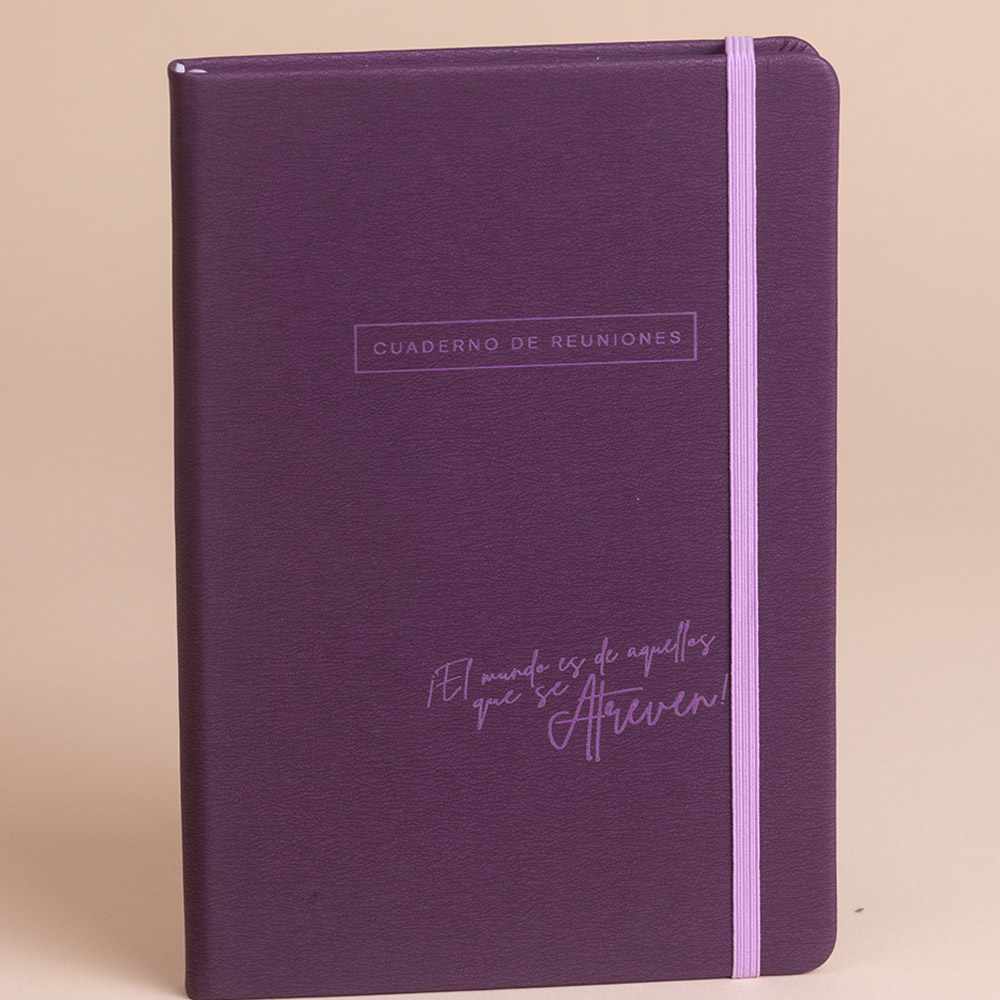 Cuaderno de reuniones color morado