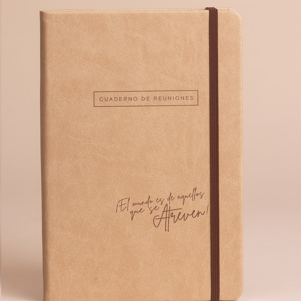 Cuaderno de reuniones color arena