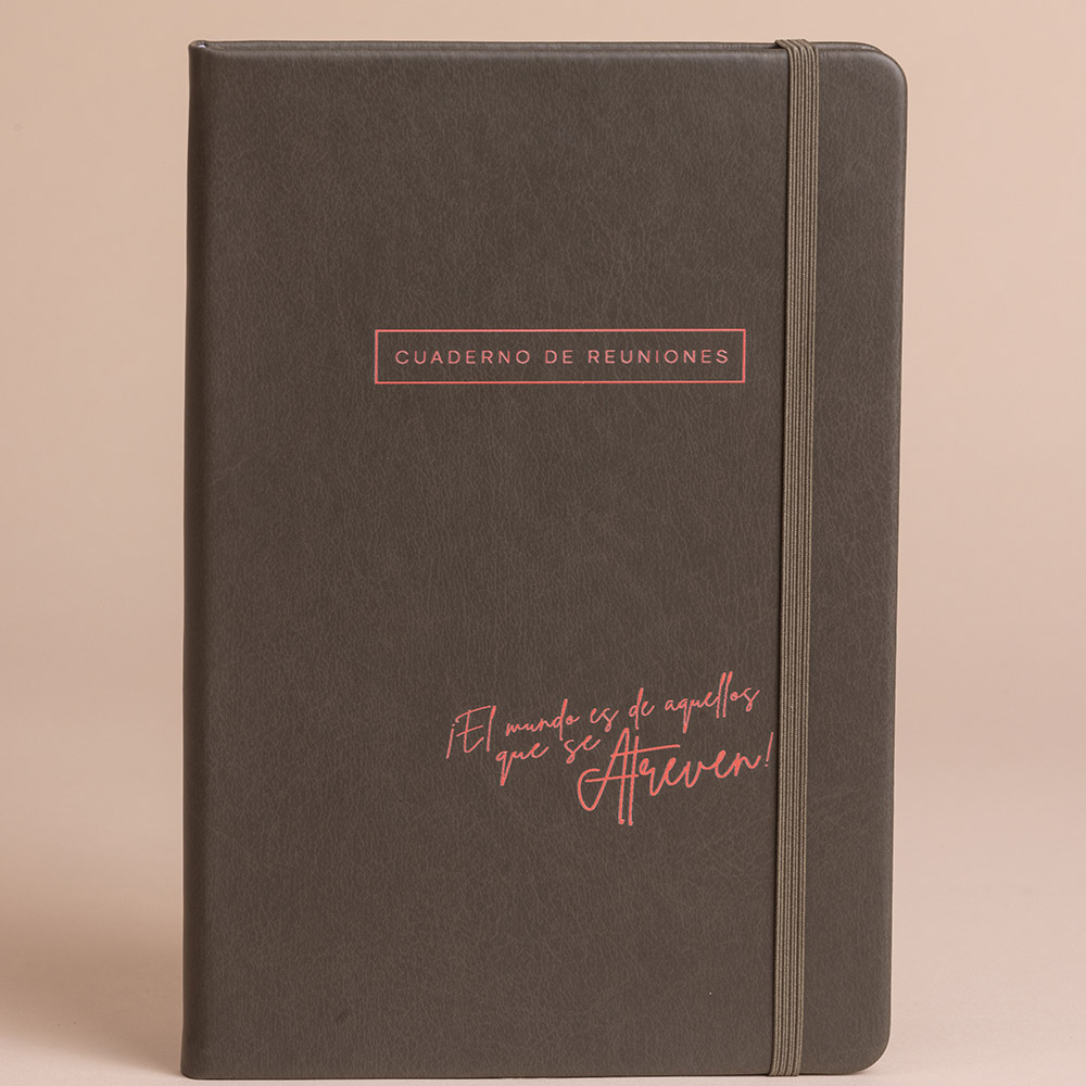 Cuaderno de reuniones color gris